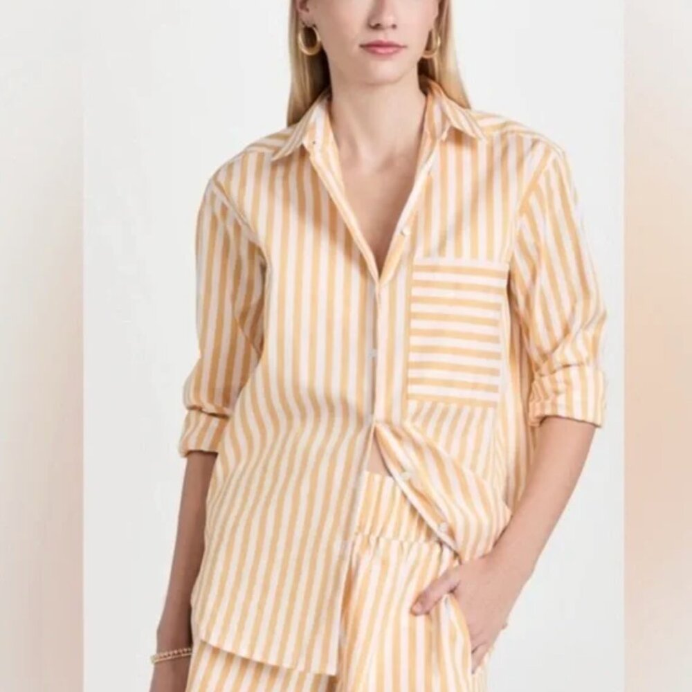 Ayr Yellow The Stripe The Deep End Button Down Sh… - image 5